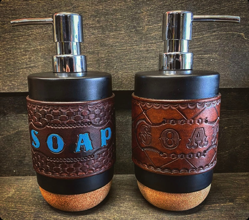 Leather Wrapped Soap Dispenser