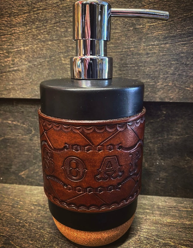 Leather Wrapped Soap Dispenser