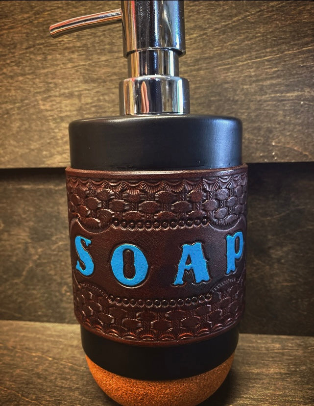 Leather Wrapped Soap Dispenser