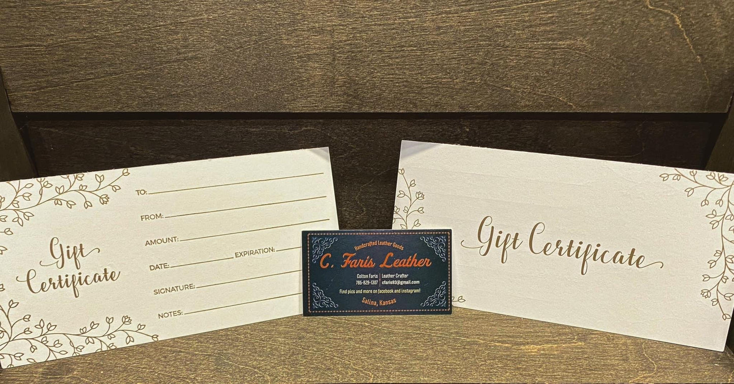 C. Faris Leather Gift Certificate